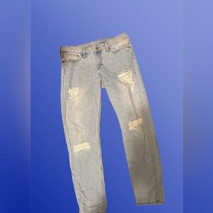 Size 28 Light Blue &Denim Distressed Boyfriend Jeans
